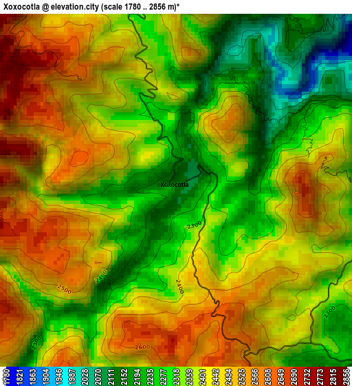 Xoxocotla elevation map