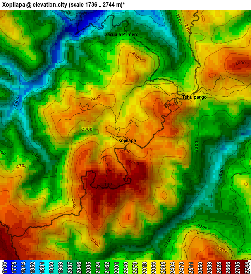 Xopilapa elevation map