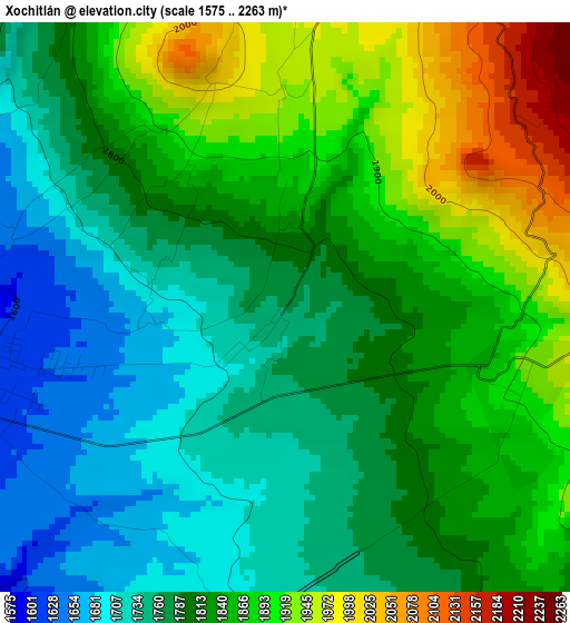 Xochitlán elevation map