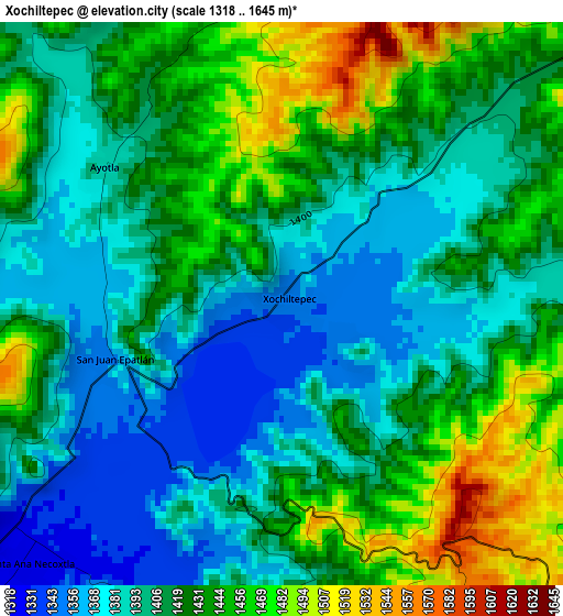 Xochiltepec elevation map