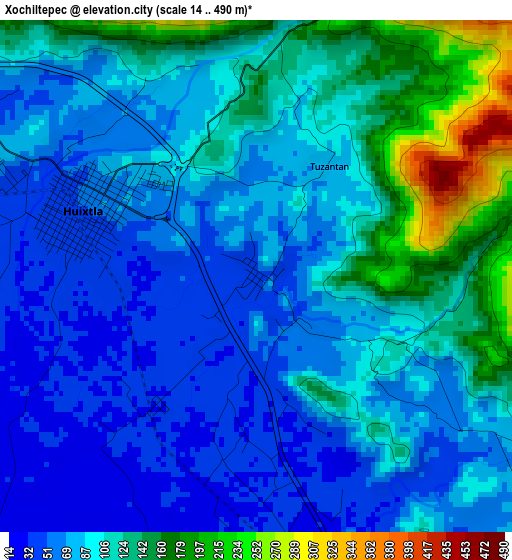 Xochiltepec elevation map