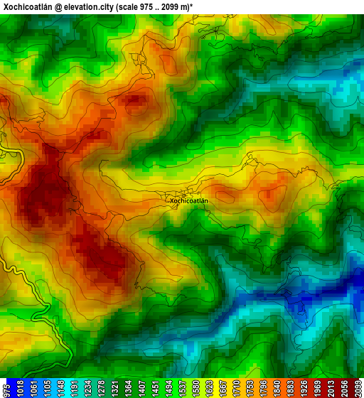 Xochicoatlán elevation map