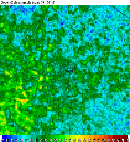 Xocen elevation map