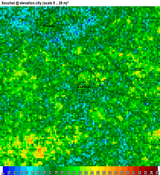 Xocchel elevation map