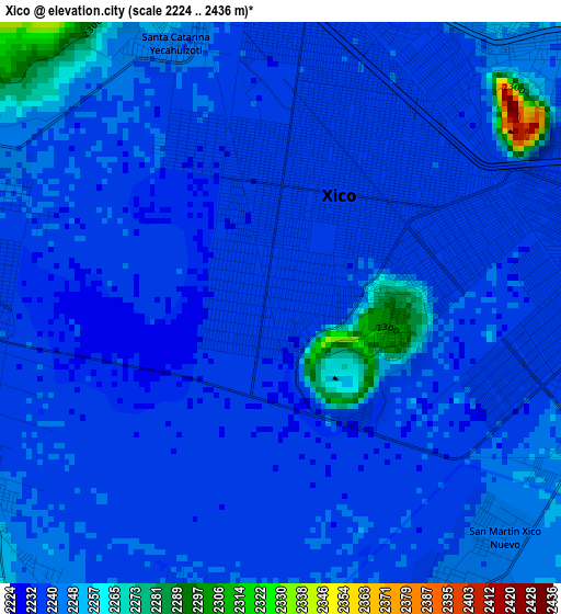 Xico elevation map