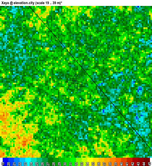 Xaya elevation map