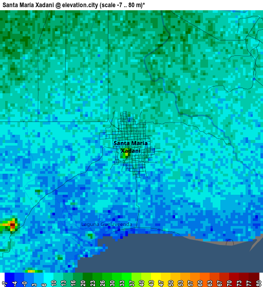 Santa María Xadani elevation map