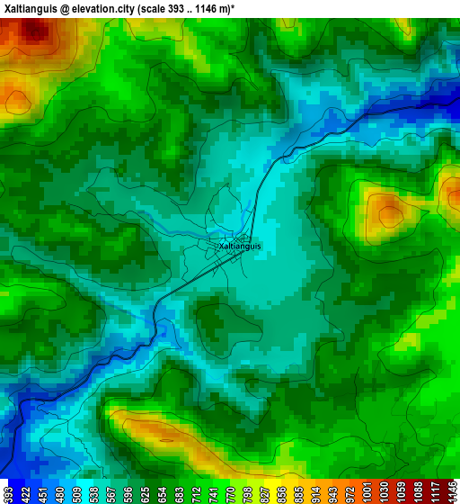 Xaltianguis elevation map