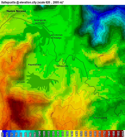 Xaltepuxtla elevation map