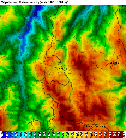 Xalpatlahuac elevation map