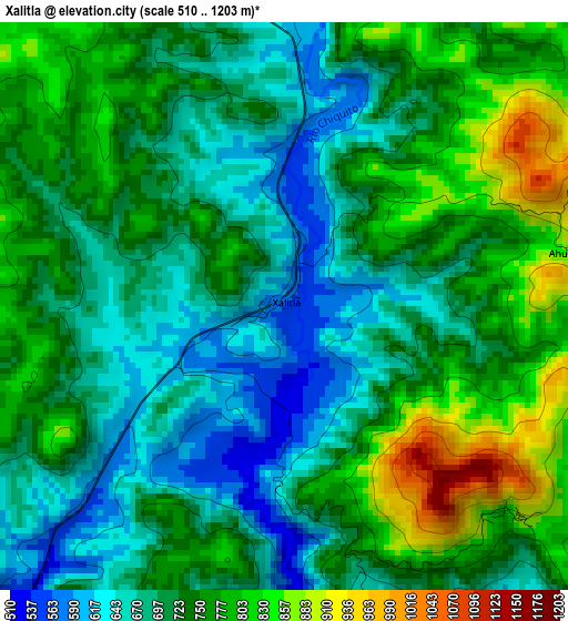 Xalitla elevation map