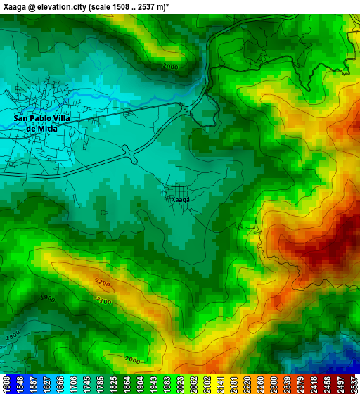 Xaaga elevation map