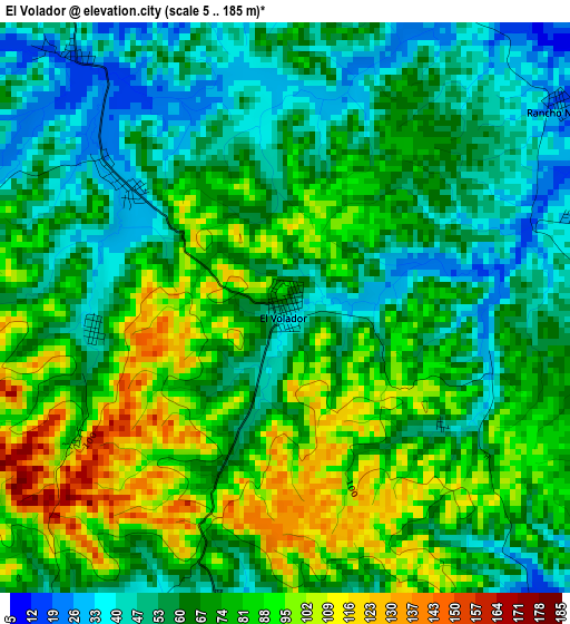 El Volador elevation map