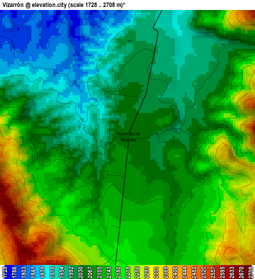 Vizarrón elevation map