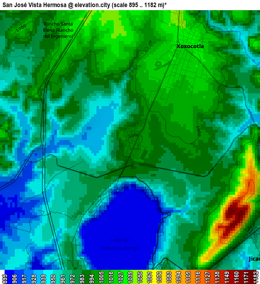 San José Vista Hermosa elevation map