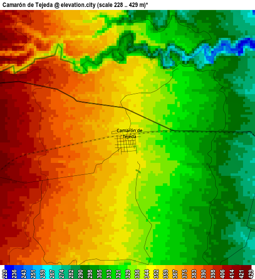 Camarón de Tejeda elevation map