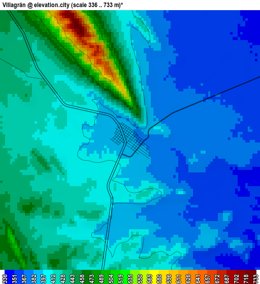 Villagrán elevation map