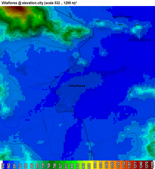 Villaflores elevation map