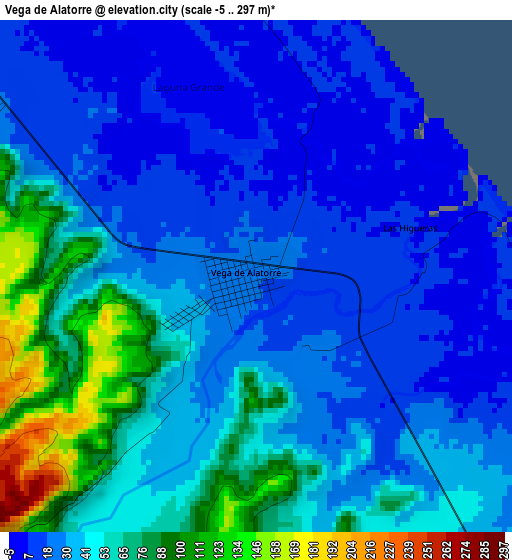 Vega de Alatorre elevation map