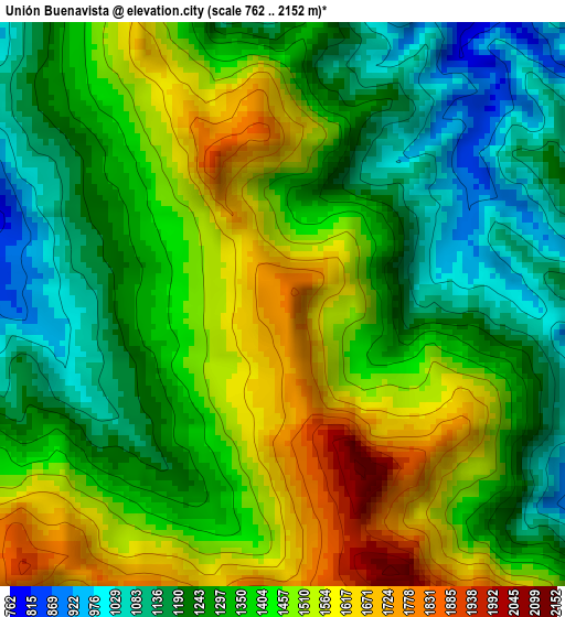 Unión Buenavista elevation map