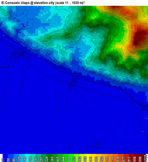 El Consuelo Ulapa elevation map