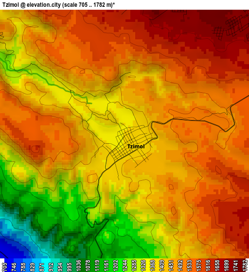 Tzimol elevation map