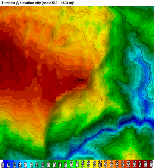 Tumbala elevation map