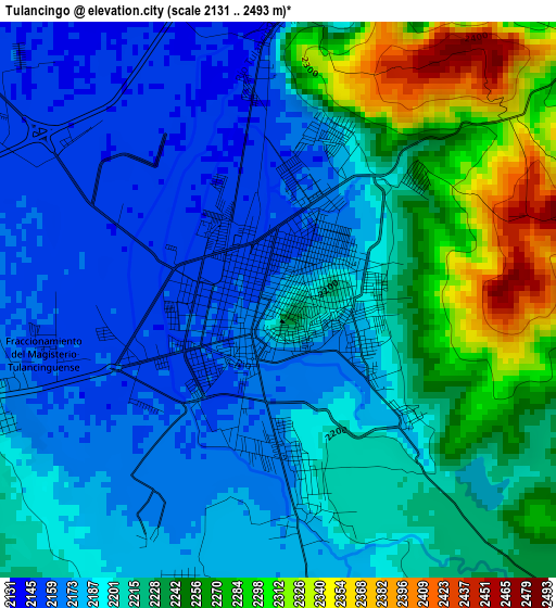 Tulancingo elevation map