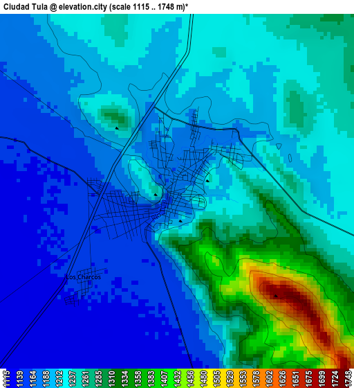 Ciudad Tula elevation map