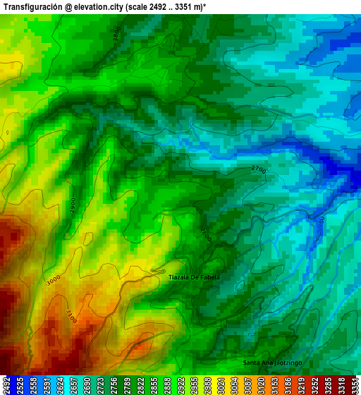 Transfiguración elevation map