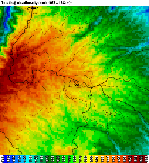 Totutla elevation map