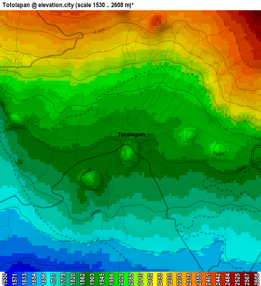 Totolapan elevation map