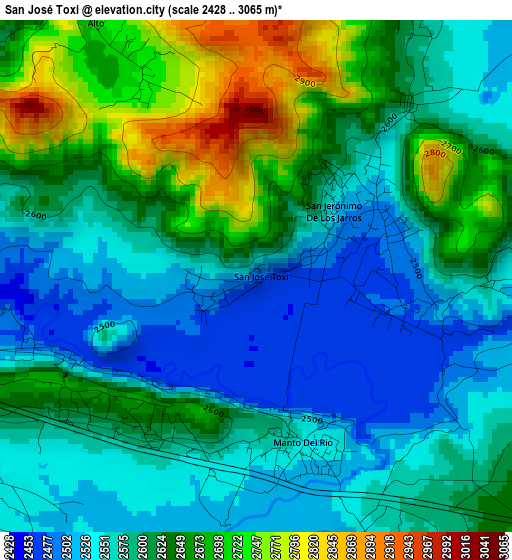 San José Toxi elevation map