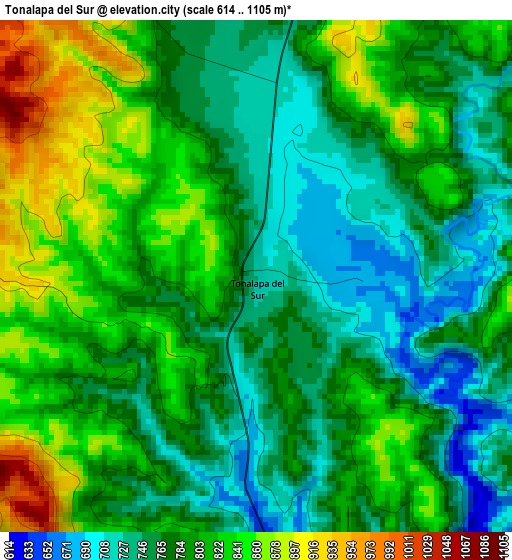 Tonalapa del Sur elevation map