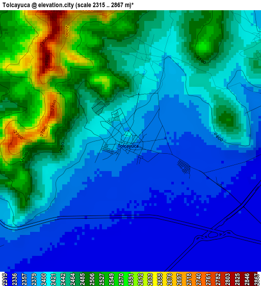 Tolcayuca elevation map