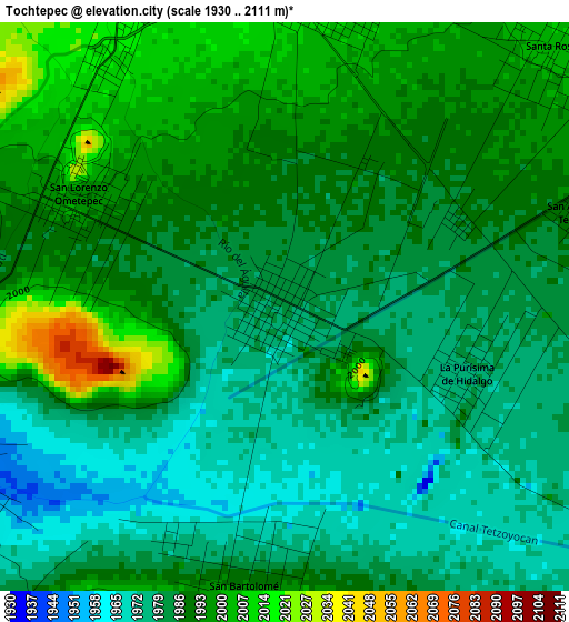 Tochtepec elevation map