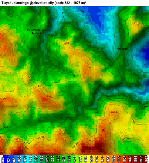 Tlayehualancingo elevation map