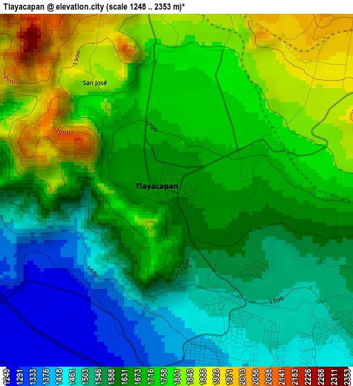 Tlayacapan elevation map