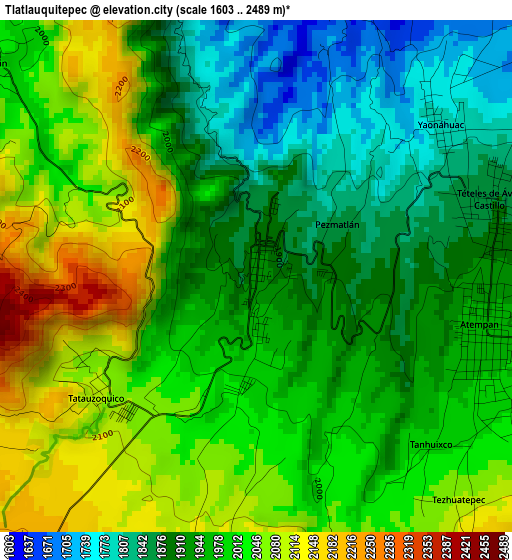 Tlatlauquitepec elevation map