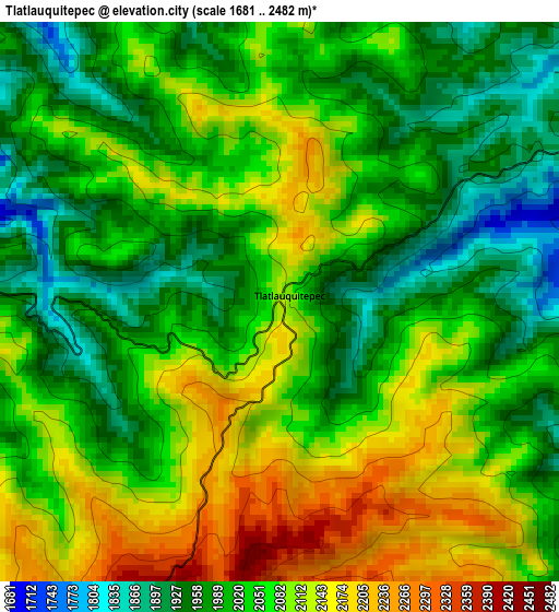 Tlatlauquitepec elevation map