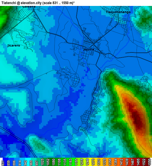 Tlatenchi elevation map