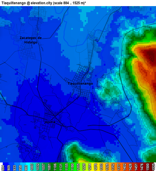 Tlaquiltenango elevation map