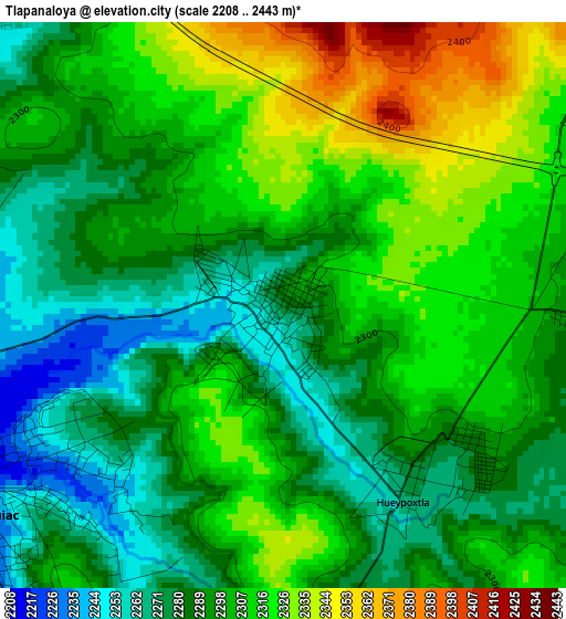 Tlapanaloya elevation map