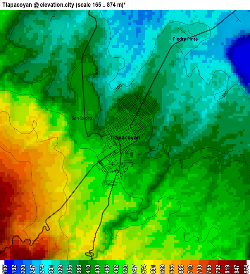 Tlapacoyan elevation map