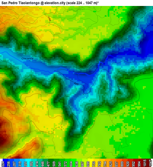 San Pedro Tlaolantongo elevation map