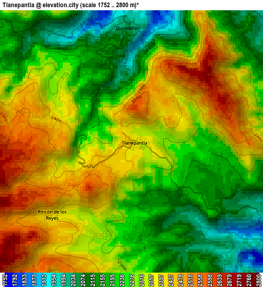 Tlanepantla elevation map