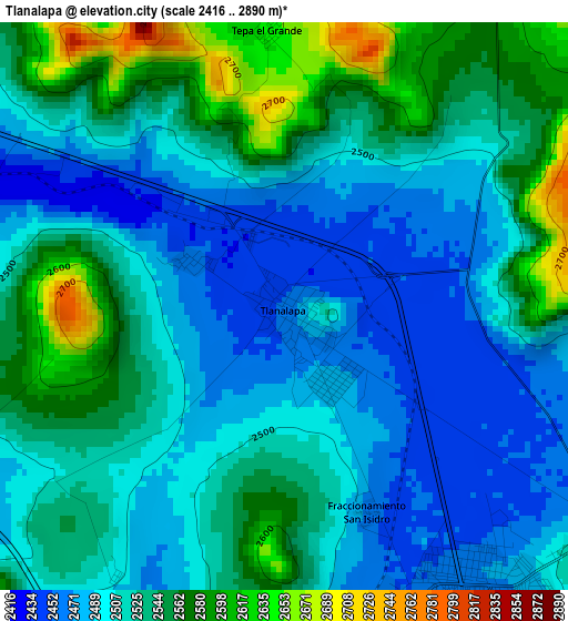 Tlanalapa elevation map