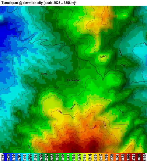 Tlanalapan elevation map