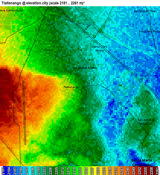 Tlaltenango elevation map