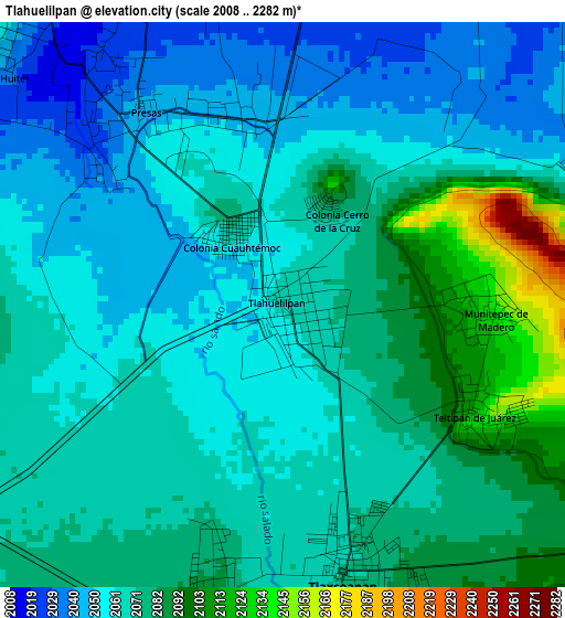 Tlahuelilpan elevation map